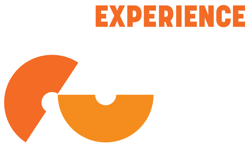 Experience Champaign-Urbana logo with orange and white text