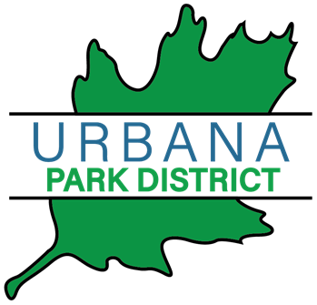 Green oak leaf with text overlayed that reads Urbana Park District